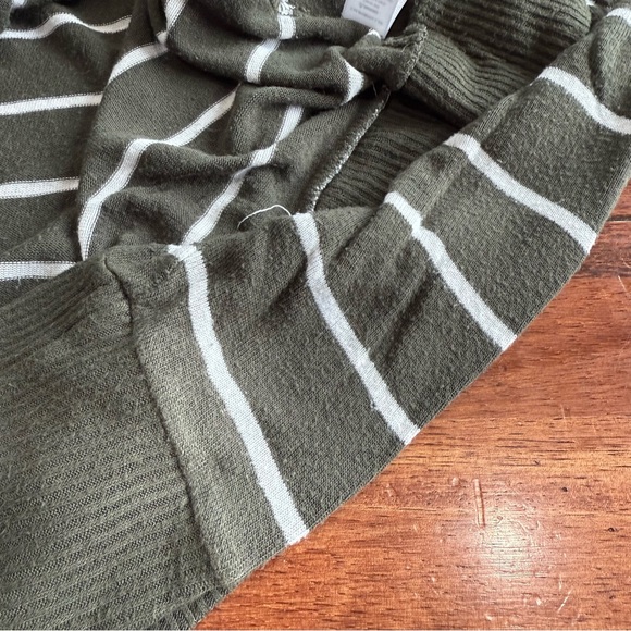 Women’s Zenana Outfitters Green and White Striped Snap Front Cardigan Size XL - Picture 8 of 8